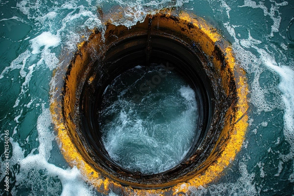 Fototapeta A large hole in the ocean with water.