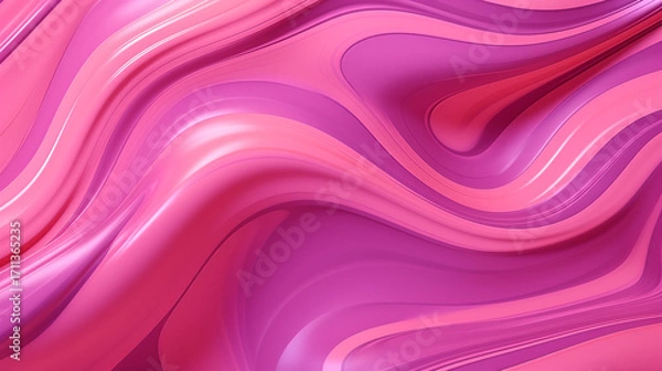 Fototapeta Abstract Pink Swirls Background: Modern, Glossy, Fluid Art Design with Dynamic Waves & Vibrant Colors for Graphic Design Projects