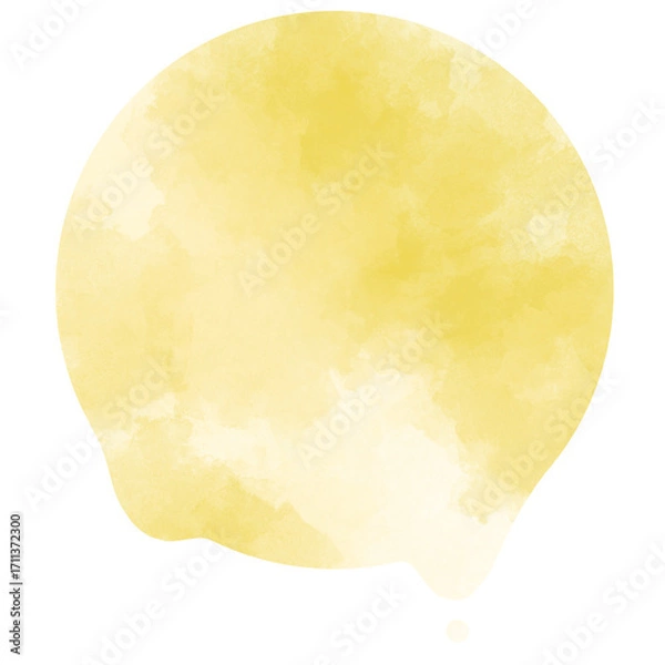 Obraz とけるまるの同系色水彩黄色2か所溶け