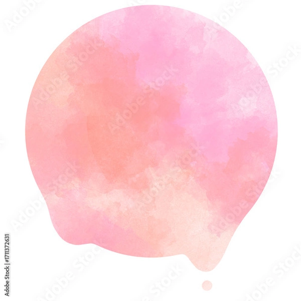 Obraz とろけるまるの同系色水彩赤2か所溶け