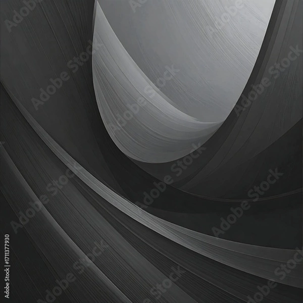 Fototapeta Abstract grayscale curves