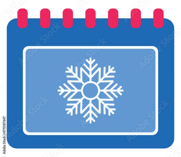 Fototapeta Seasonal snow calendar icon isolated on white background.
