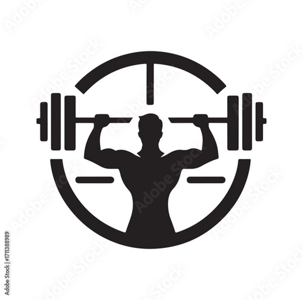 Obraz Gym logo and vector silhouette 