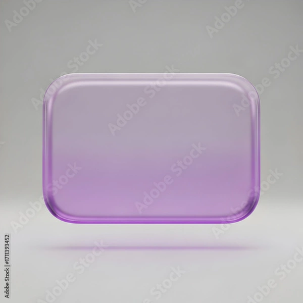 Fototapeta Translucent purple rectangular tray with rounded corners