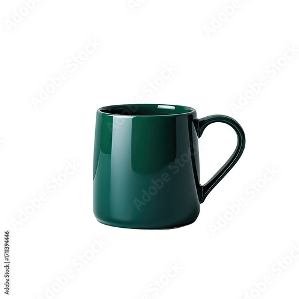 Fototapeta Stylish Green Coffee Mug Isolated on White Background, Generative AI