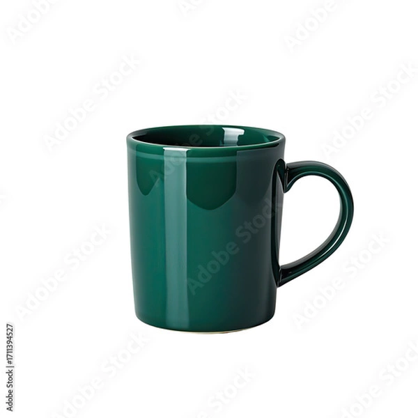 Fototapeta Stylish Green Coffee Mug Isolated on White Background, Generative AI
