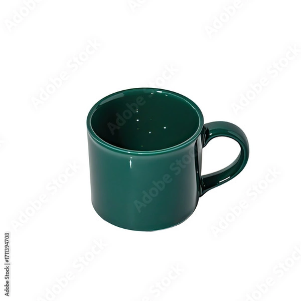 Fototapeta Stylish Green Coffee Mug Isolated on White Background, Generative AI