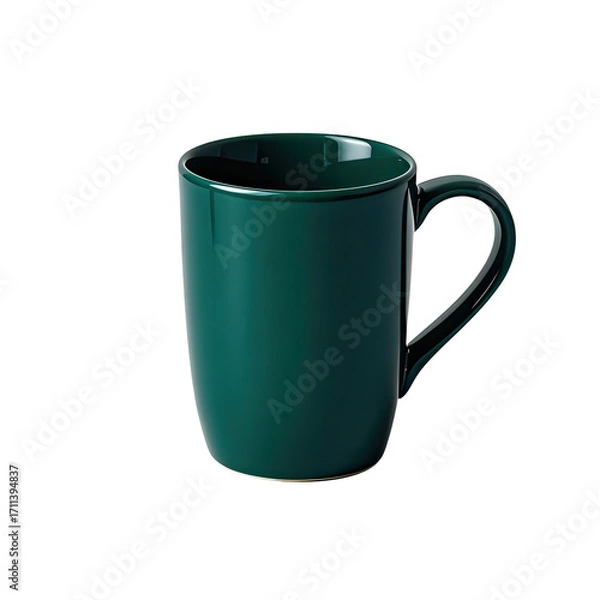 Fototapeta Stylish Green Coffee Mug Isolated on White Background, Generative AI