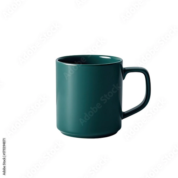 Fototapeta Stylish Green Coffee Mug Isolated on White Background, Generative AI
