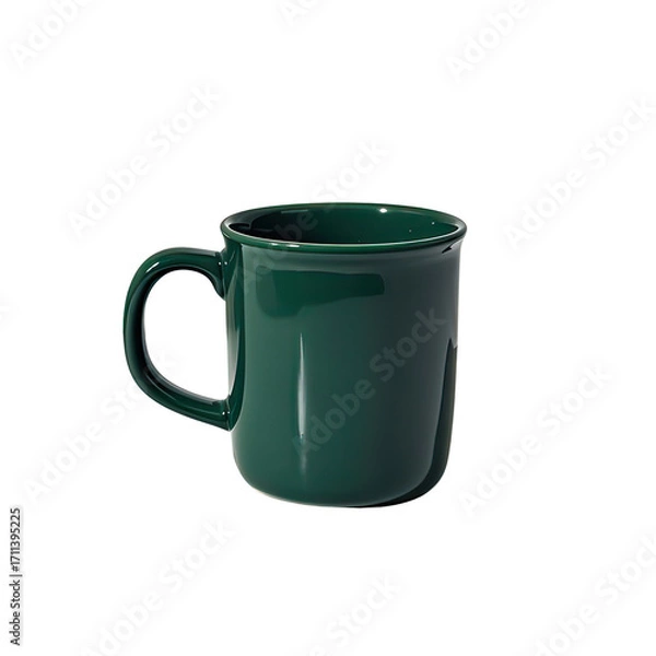 Fototapeta Stylish Green Coffee Mug Isolated on White Background, Generative AI