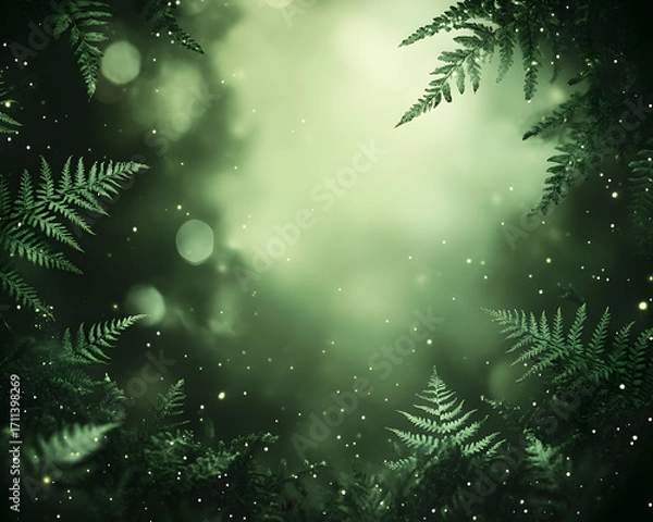Obraz Enchanted Fern Forest Background