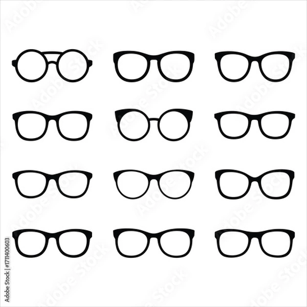 Fototapeta Eyeglasses Vector Icon Set Illustration Collection
