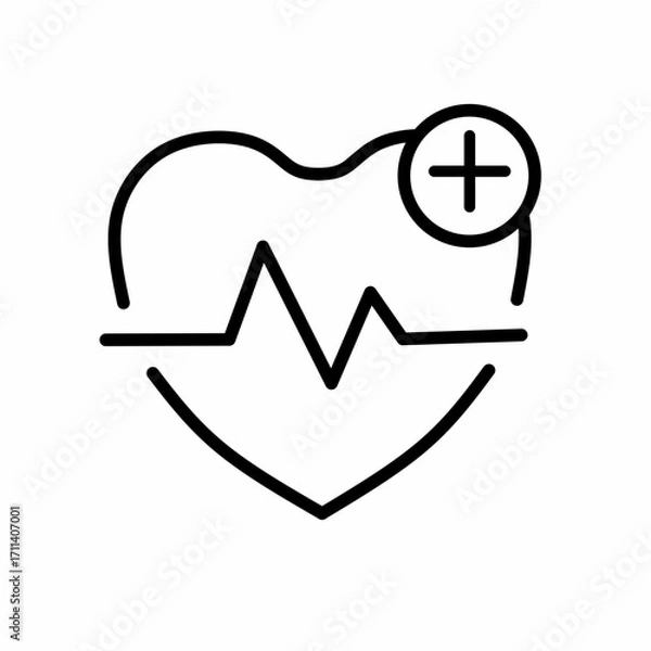 Fototapeta vector illustration of a heart with a stethoscope Heartbeat for heart and liver health theme