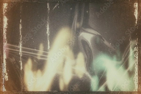 Fototapeta Retro photo film grain texture overlay background dust scratches dirty effect, grainy light leaks bokeh glowing flare overlay effect texture, grunge rough backdrop design, noise texture background 