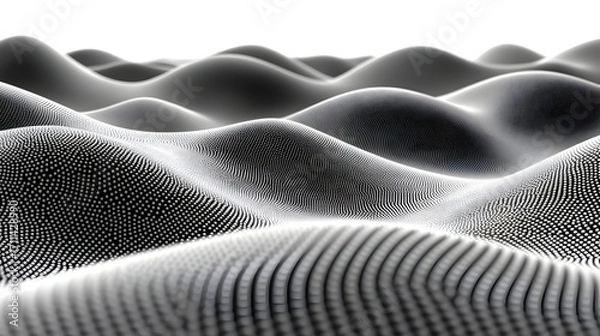 Obraz Abstract 3D Wavy Dots Background Illustration