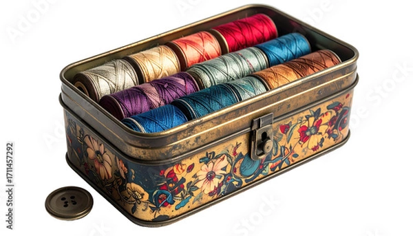 Obraz Decorative metal thread box with floral design