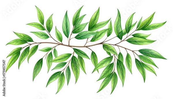 Obraz Lush green leaves on a branch