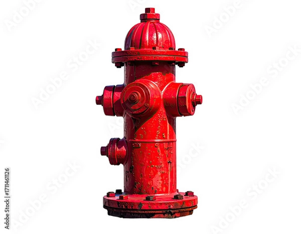Obraz Red fire hydrant against black background