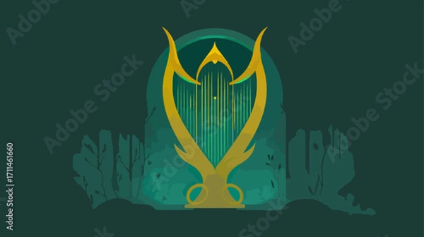 Obraz Fantasy harp portal graphic design