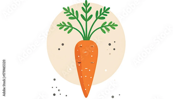 Obraz Carrot on a light beige circle