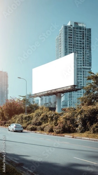 Fototapeta Empty Billboard in Urban Setting