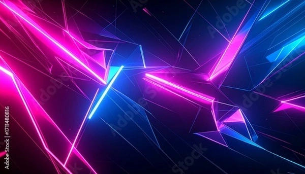 Fototapeta Abstract neon lines design