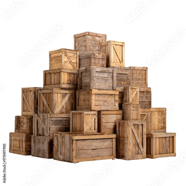 Fototapeta Wooden crates stacked high (3)