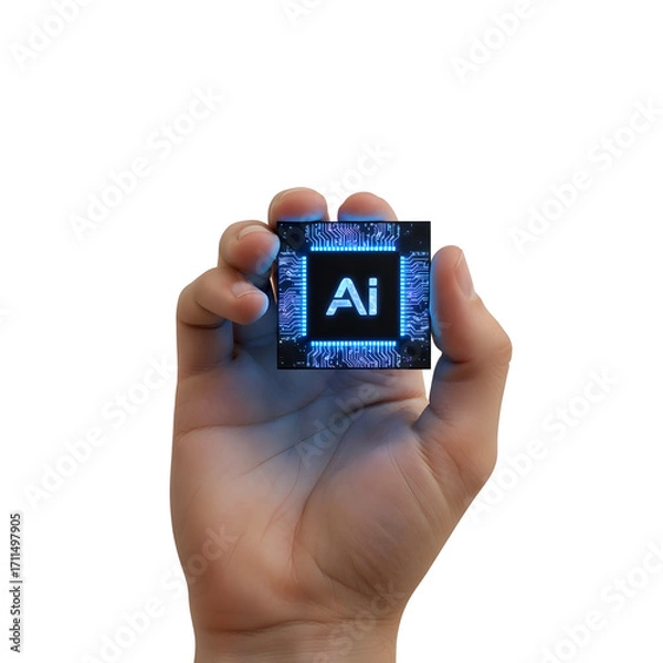 Fototapeta AI Chip on Hand