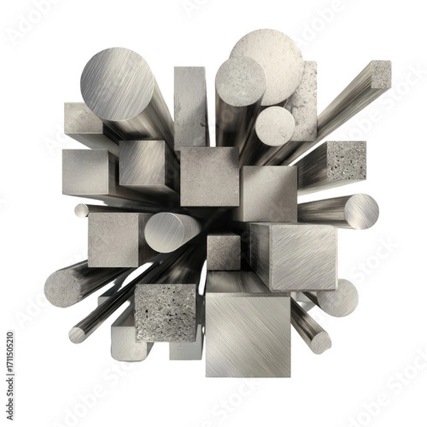 Fototapeta Assorted metal bars and rods