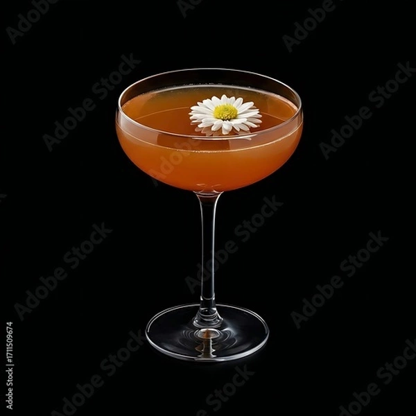 Fototapeta A sophisticated chrysanthemum ,  It's garnished with a single, delicate chrysanthemum petal floating on the surface. 