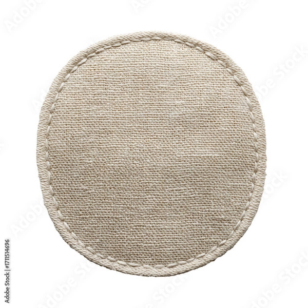 Fototapeta Round beige fabric patch