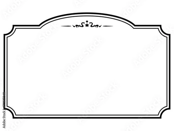 Obraz アンティークデザインのフレーム/星/黒/イラスト/素材