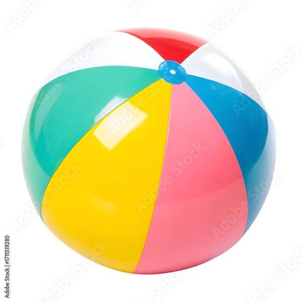 Fototapeta Colorful beach ball isolated on transparent background