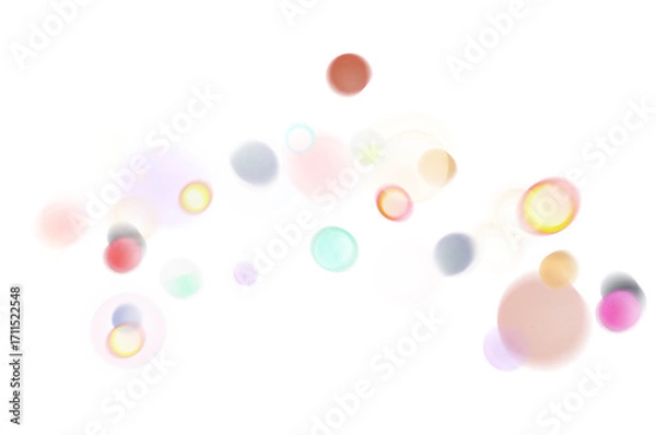 Fototapeta Christmas Bokeh shine blurred cutout on transparent background, shining star dust particles Bokeh shape flares glowing, png image 