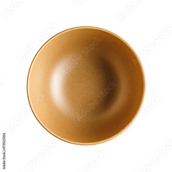 Fototapeta Empty light brown bowl, top view