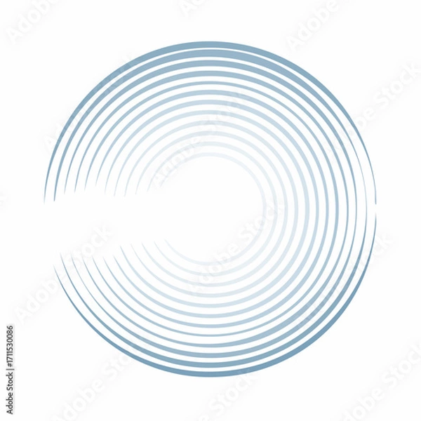 Fototapeta Concentric Blue and White Circles Creating a Hypnotic Ripple Effect in a Graphic Design