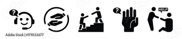 Fototapeta Help and support icon set 