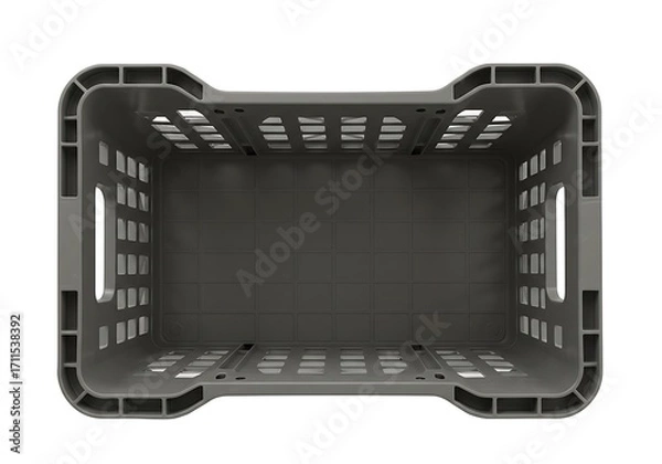 Fototapeta グレーのプラスチック製収納ボックス, 上からのアングル撮影