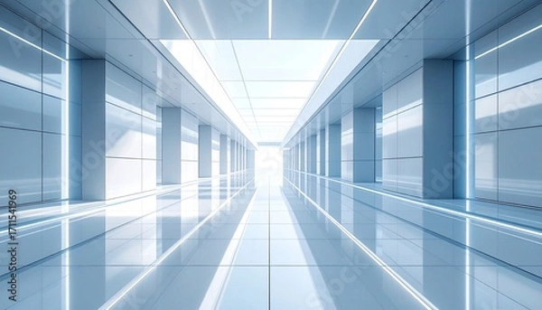 Obraz Empty corridor interior perspective light design