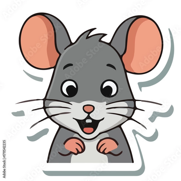 Fototapeta Cartoon Illustration of a Cute Mouse