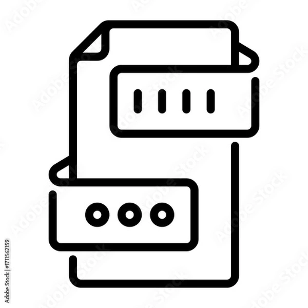 Fototapeta Binary icon, line icon style
