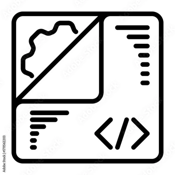 Fototapeta Coding icon, line icon style