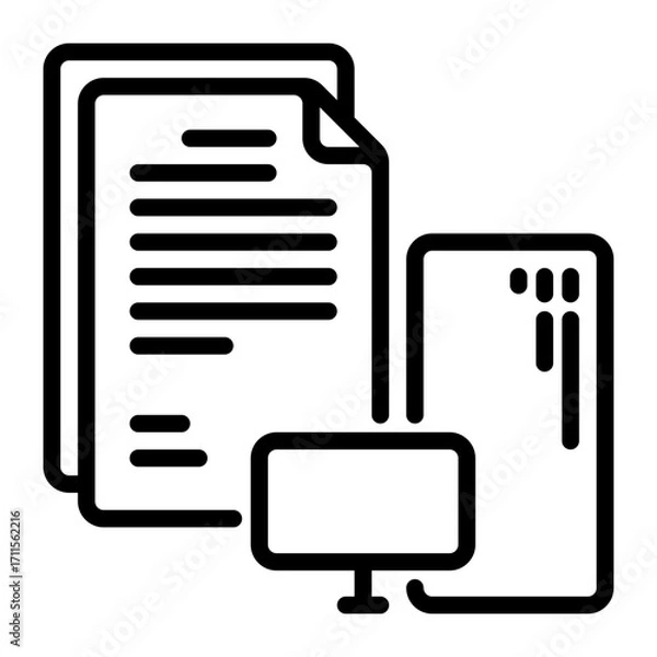 Fototapeta Computer icon, line icon style