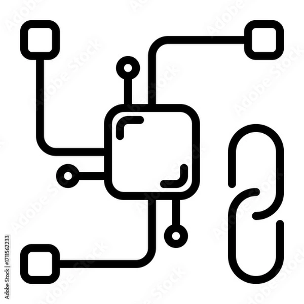 Fototapeta connection icon, line icon style