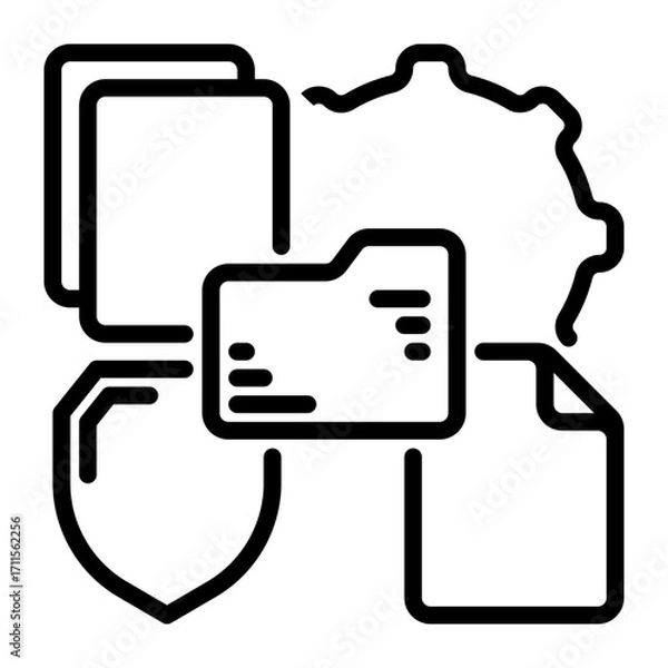 Fototapeta data icon, line icon style