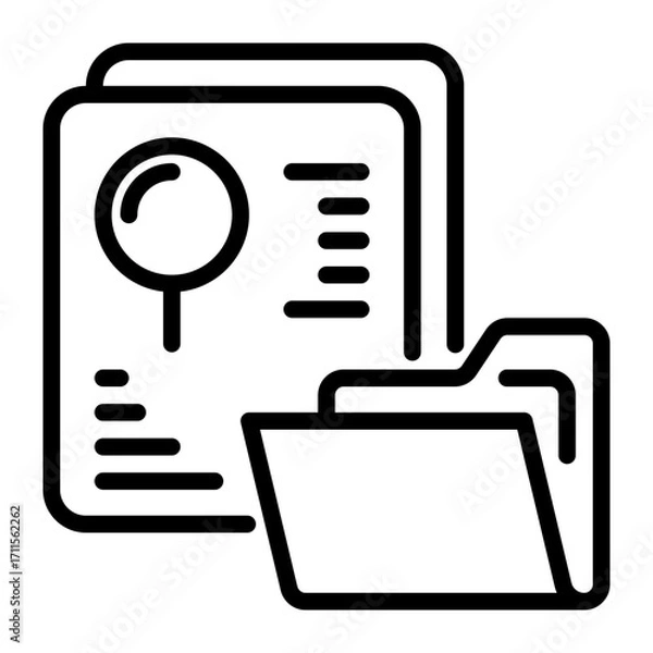 Fototapeta Database icon, line icon style