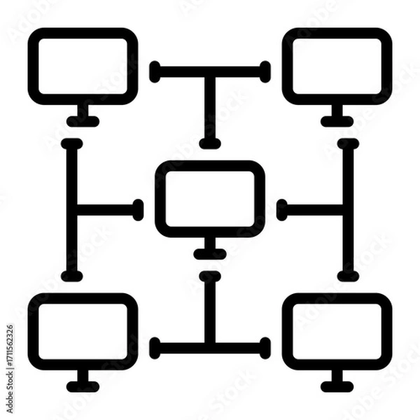 Fototapeta Network icon, line icon style