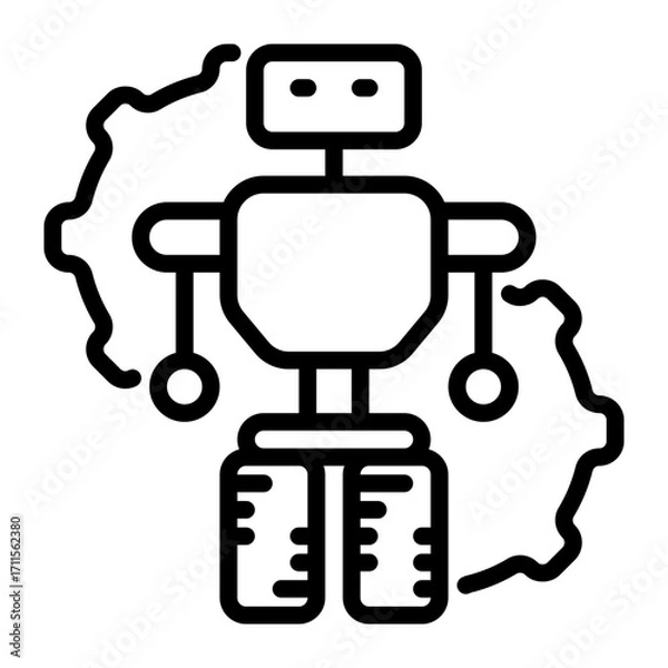 Fototapeta Robot icon, line icon style