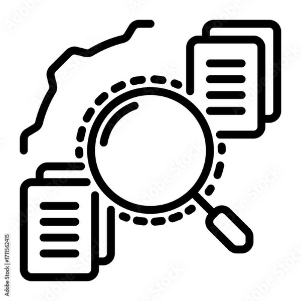 Fototapeta Search icon, line icon style