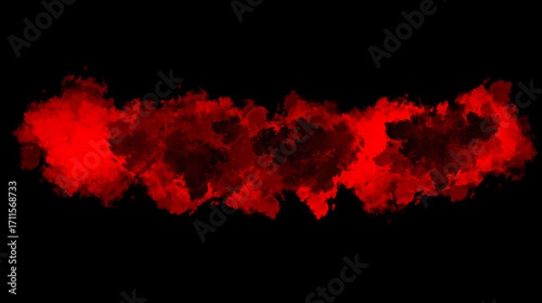 Fototapeta Dark Red Smoke Cloud Effect on Black Background Creating Dramatic Abstract Fire and Horror Atmosphere.